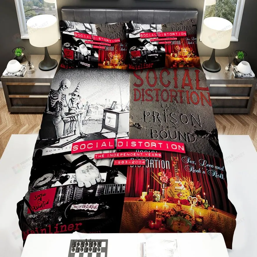 4In1 Cover Photo Social Distortion Bed Sheets Spread Comforter Duvet Cover Bedding Sets