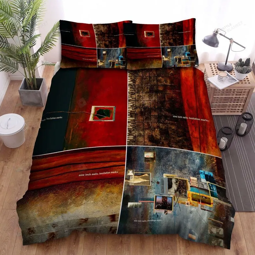 4In1 Nine Inch Nails Bed Sheets Spread Comforter Duvet Cover Bedding Sets