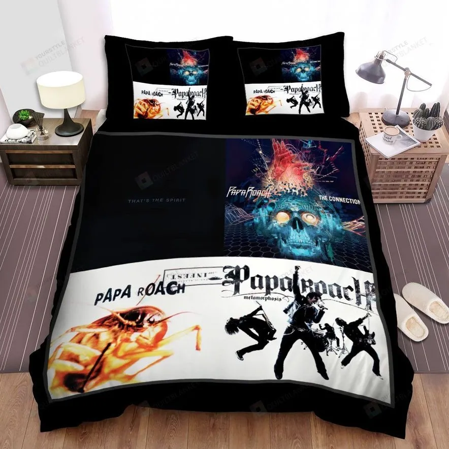 4In1 Papa Roach Album Photo Bed Sheets Spread Comforter Duvet Cover Bedding Sets