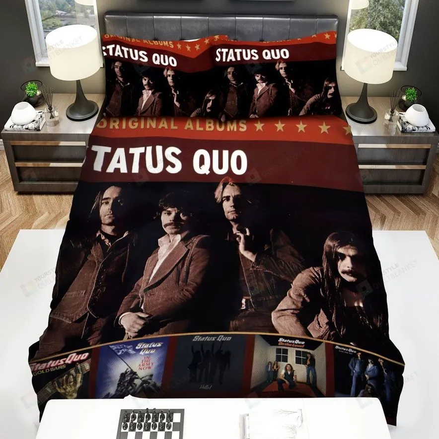 5 Original Albums Status Quo Bed Sheets Spread Comforter Duvet Cover Bedding Sets