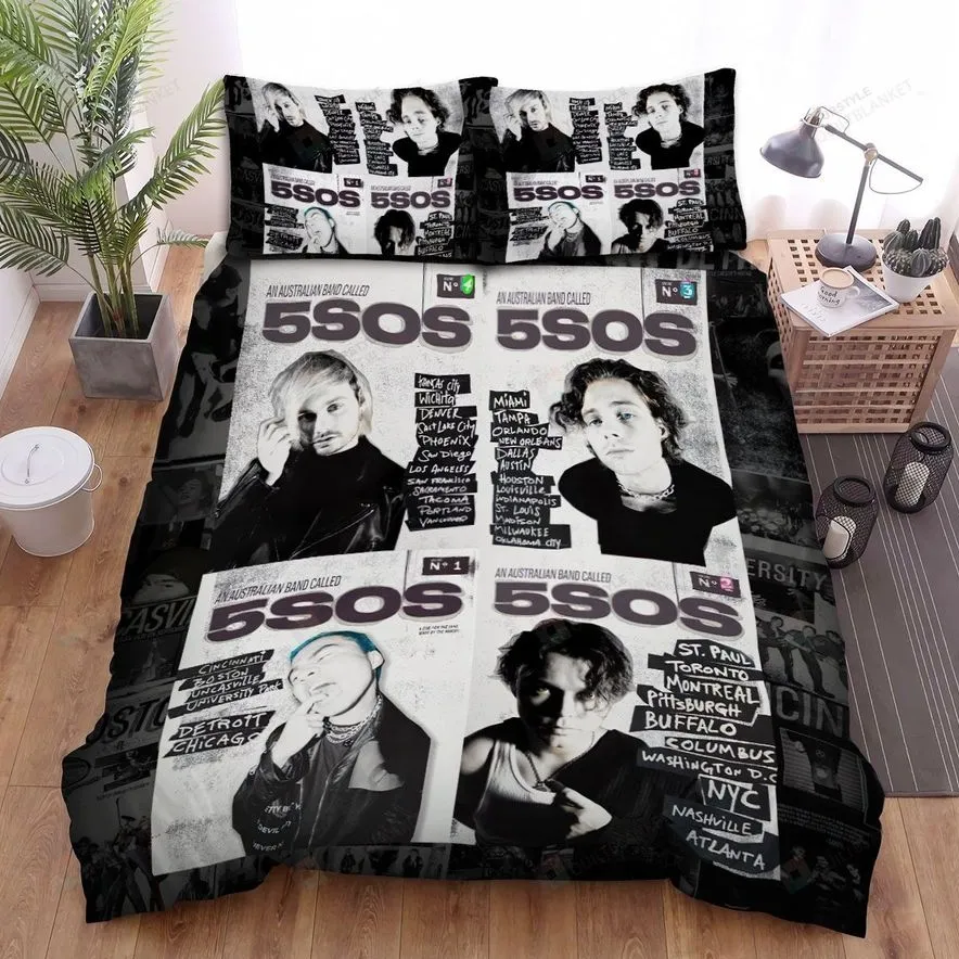 5 Seconds Of Summer's Team Members Bed Sheets Spread Comforter Duvet Cover Bedding Sets