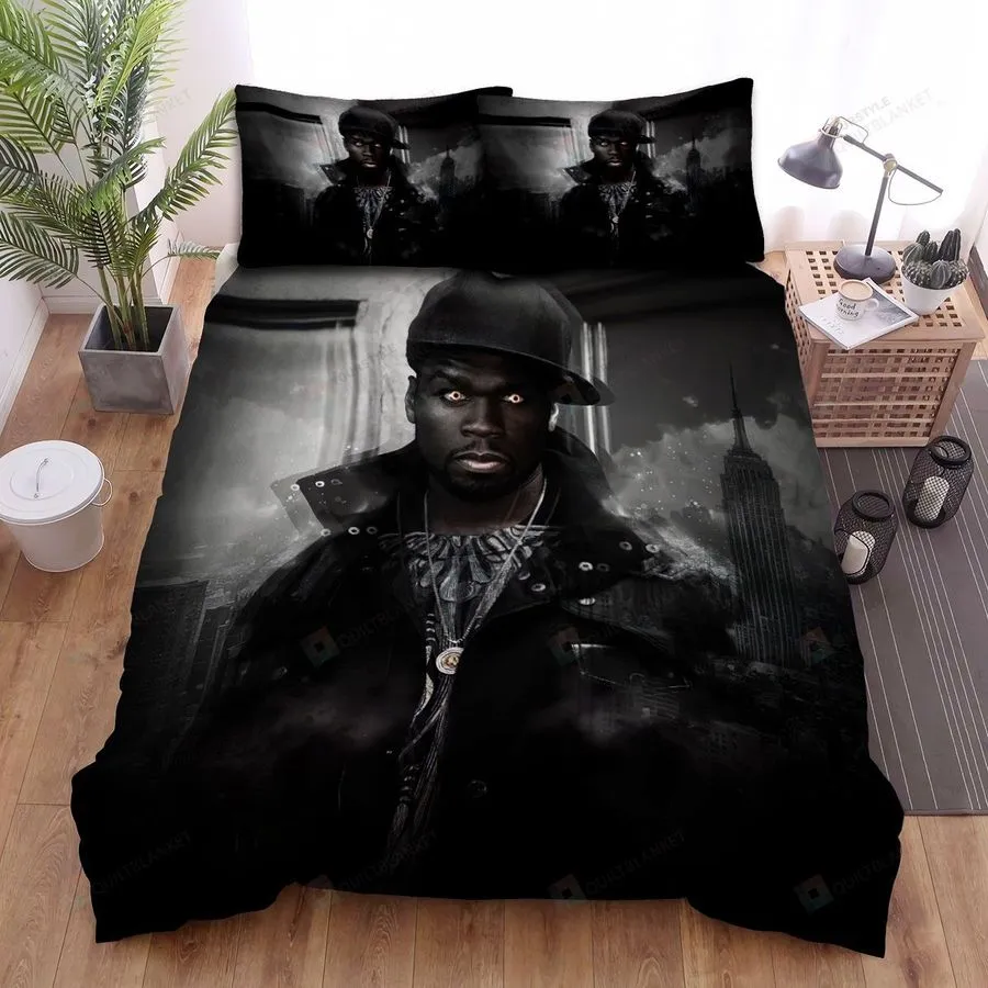 50 Cent Has Creepy Eyes Bed Sheets Spread Duvet Cover Bedding Sets