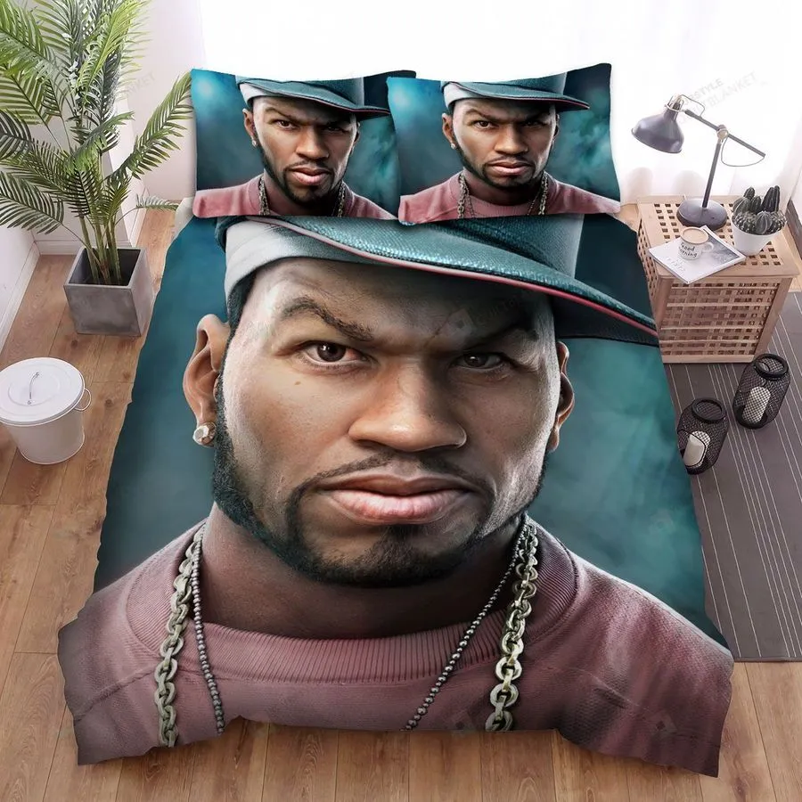 50 Cent In 3D Art Bed Sheets Spread Duvet Cover Bedding Sets