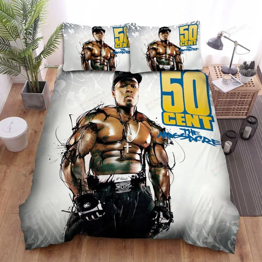 50 Cent The Muscular Rapper Drawing Bed Sheets Spread Duvet Cover Bedding Sets