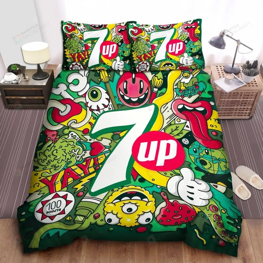 7 Up Monster Bed Sheets Spread Comforter Duvet Cover Bedding Sets