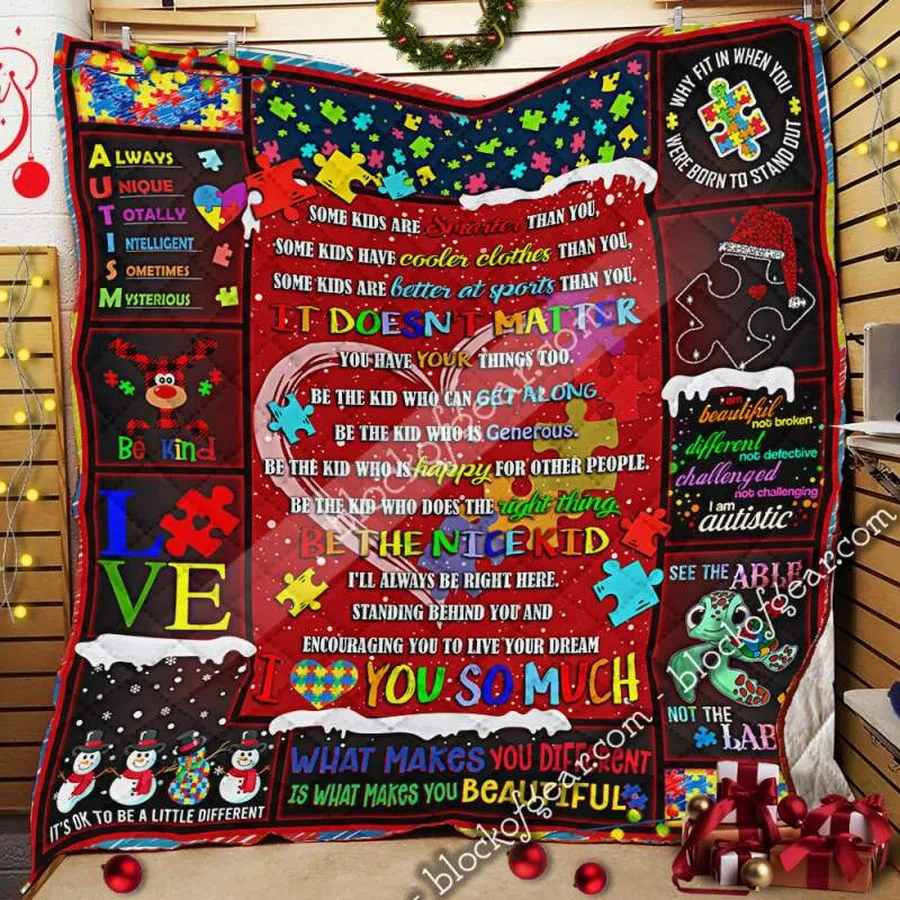 A Piece Of My Heart Has Autism 3D Quilt Blanket
