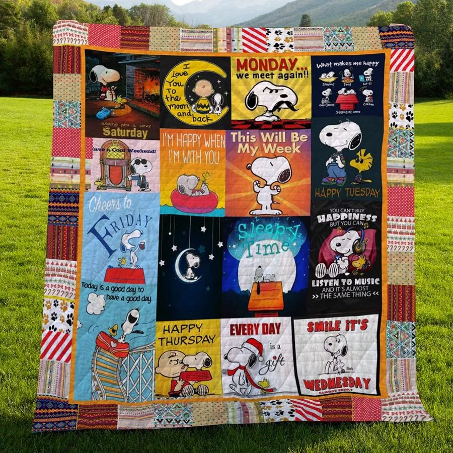 A Week Of Snoopy 3D Customized Quilt Blanket