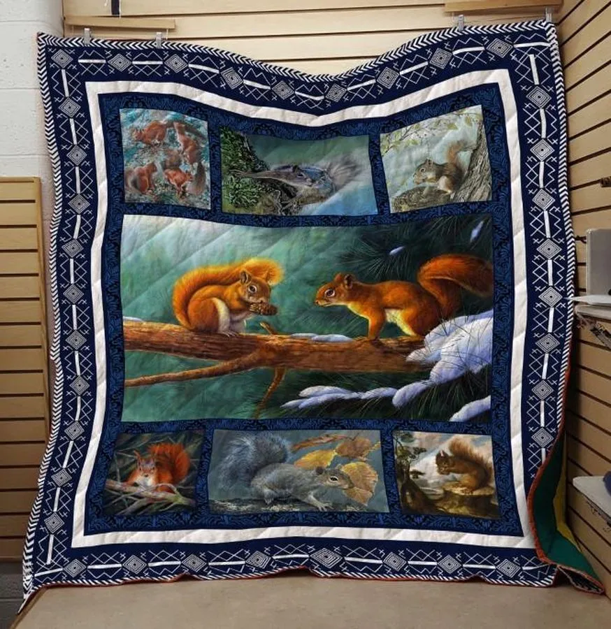 A31 Squirrel 3D Quilt Blanket