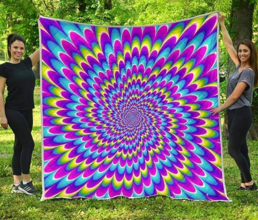 Abstract Dizzy Moving Optical Illusion 3D Customized Quilt