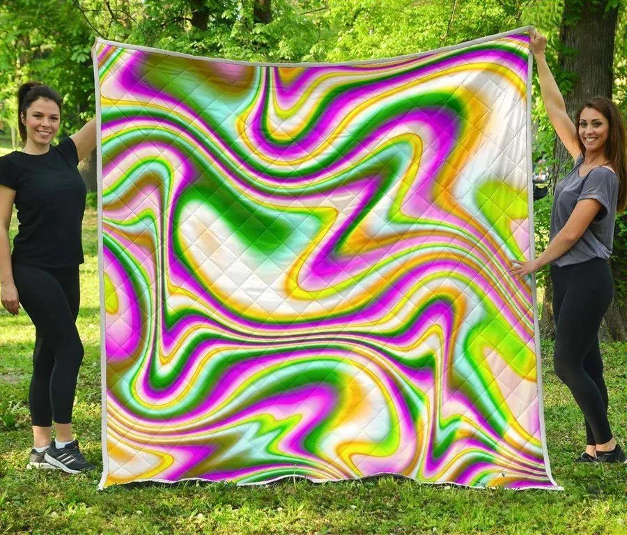Abstract Holographic Liquid Trippy 3D Customized Quilt