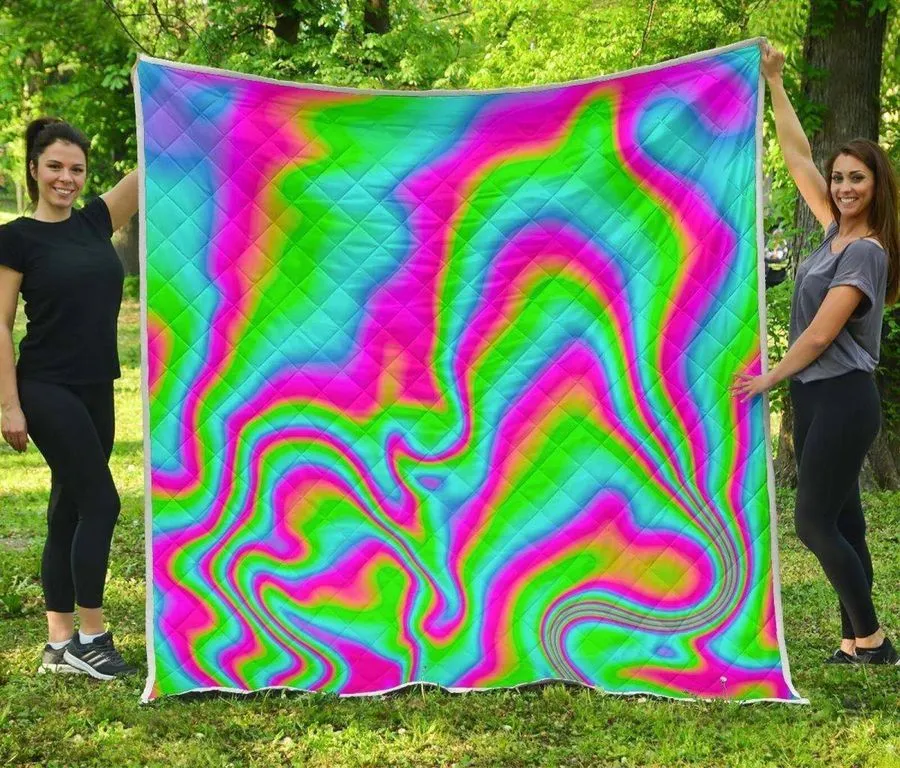 Abstract Psychedelic Trippy 3D Customized Quilt