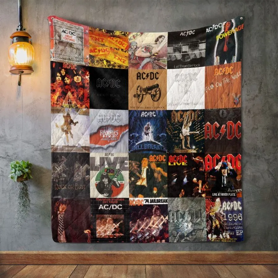 Acdc Album Covers Quilt Blanket