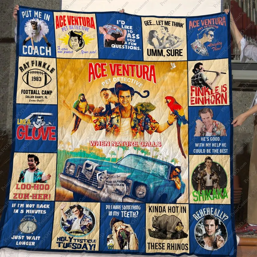 Ace Ventura  Jim Carrey Movies Quilt Blanket  Ver0117