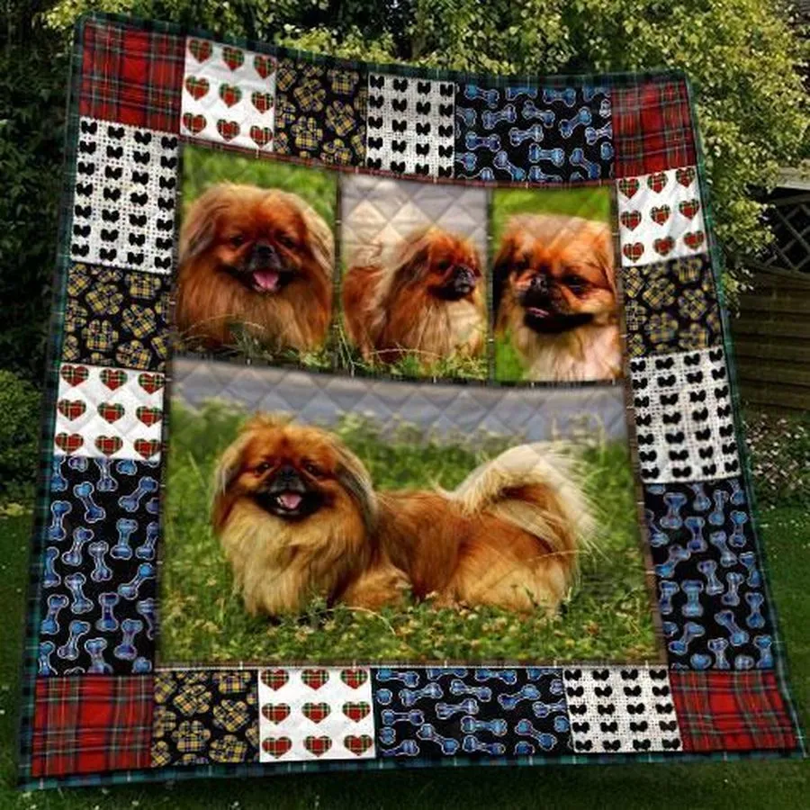 Adorable Pekingese Dog Quilt Blanket Great Customized Gifts For Birthday Christmas Thanksgiving Perfect Gifts For Dog Lover