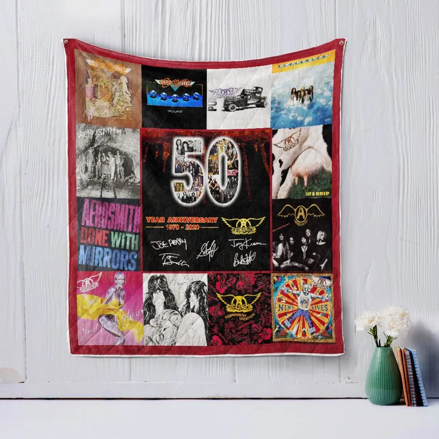 Aerosmith 50 Years Of 1970 2020 For Fansquilt Blanket