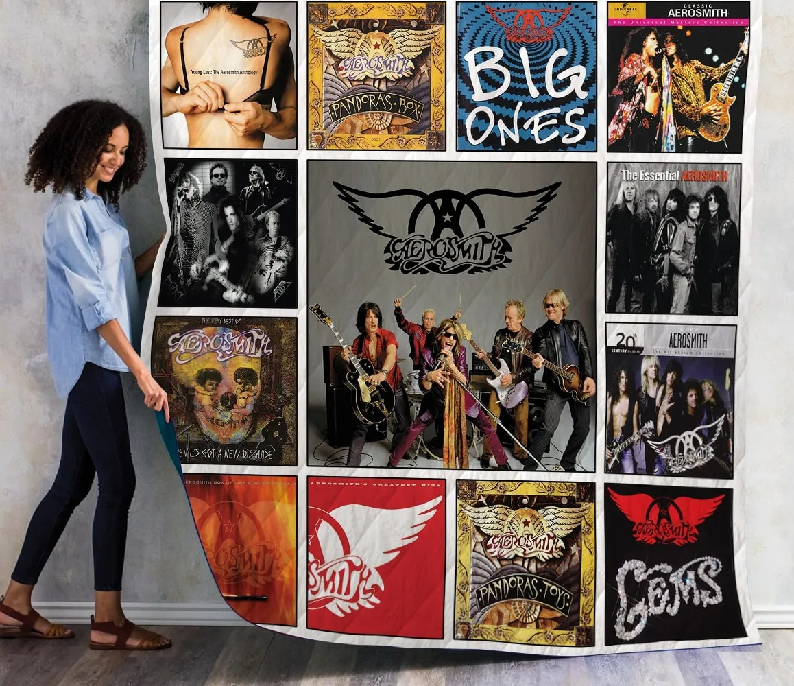 Aerosmith Compilations Albums Quilt Blanket