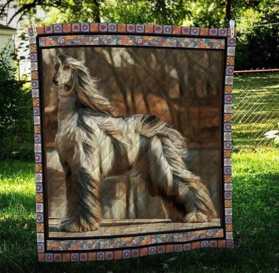 Afghan Hound Look 3D Customized Quilt