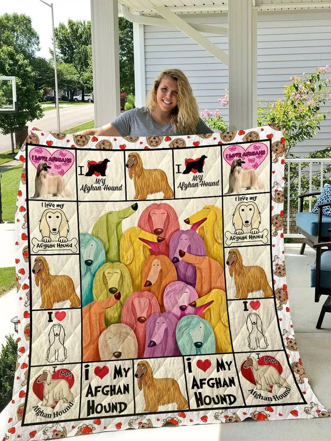 Afghan Hound The Last Time 3D Quilt Blanket