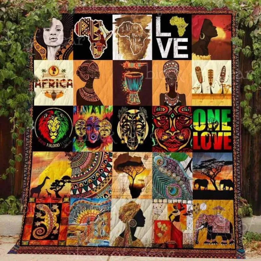 Africa 3D Customized Quilt Blanket