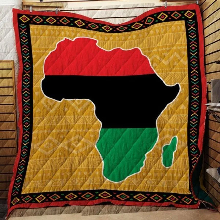 Africa Map Style 3D Customized Quilt Blanket