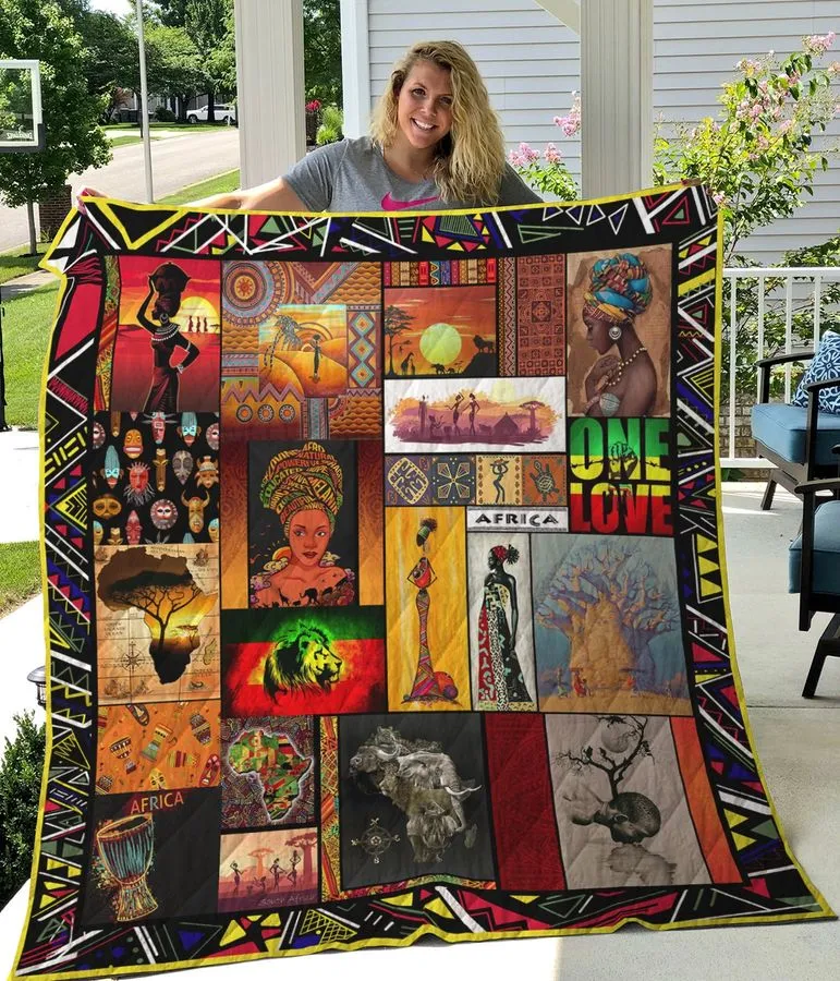 Africa One Love Quilt Blanket Great Customized Gifts For Birthday Christmas Thanksgiving Perfect Gifts For Africa Lover