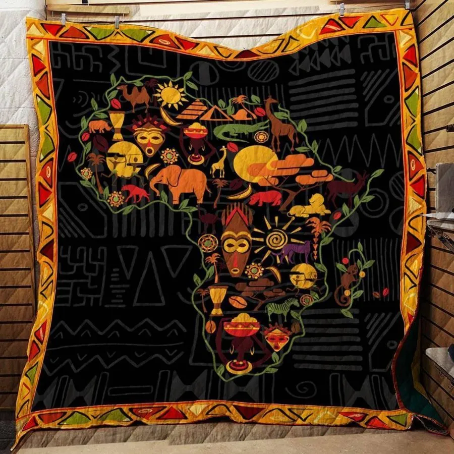 Africa Travel Mapcustomize Quilt Blanket