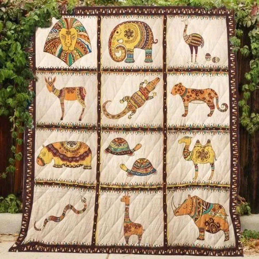 African Animals 3D Customized Quilt