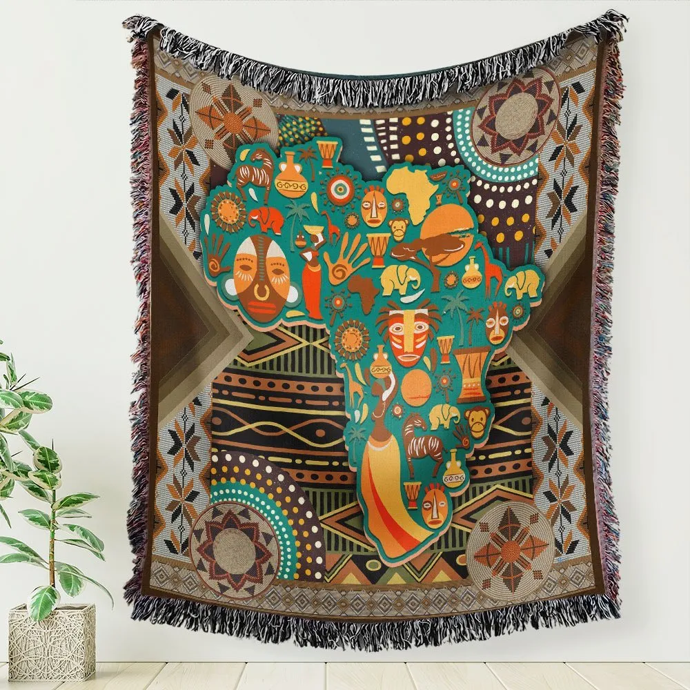 African Culture Woven Blanket Tapestry Bnn350wb