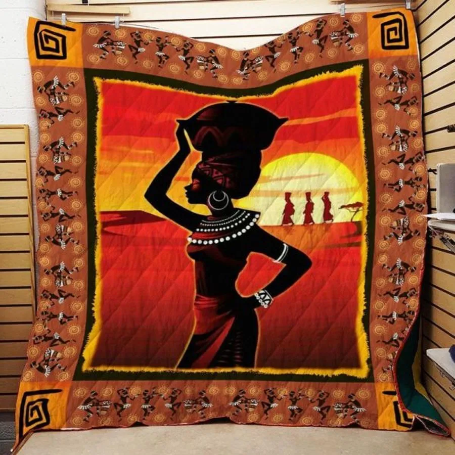 African Girl 3D Customized Quilt Blanket