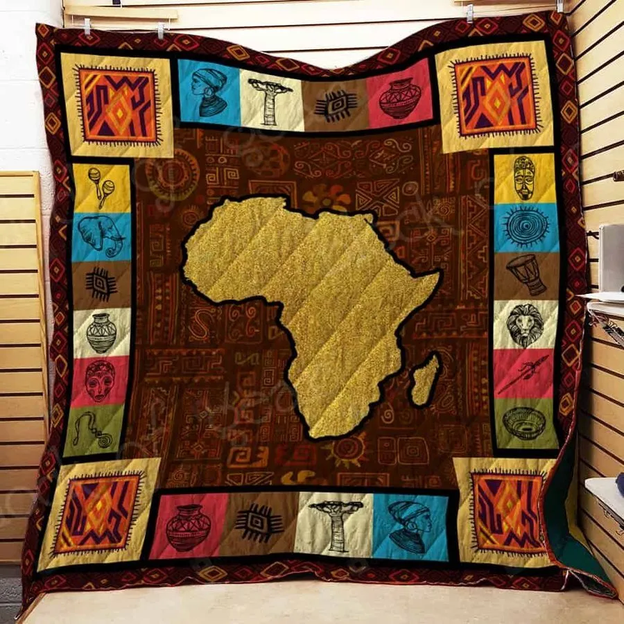 African Map Culture Quilt Blanket Great Customized Gifts For Birthday Christmas Thanksgiving Perfect Gifts For African Culture Lover