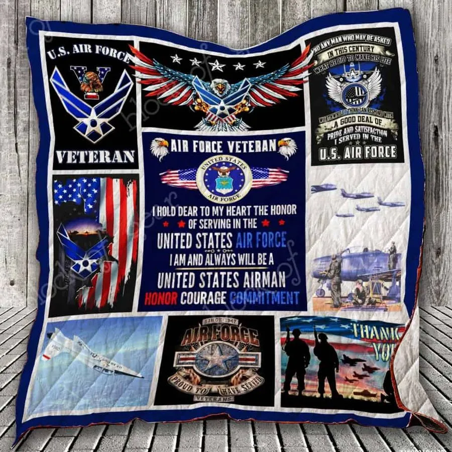 Air Force Veteran 3D Quilt Blanket