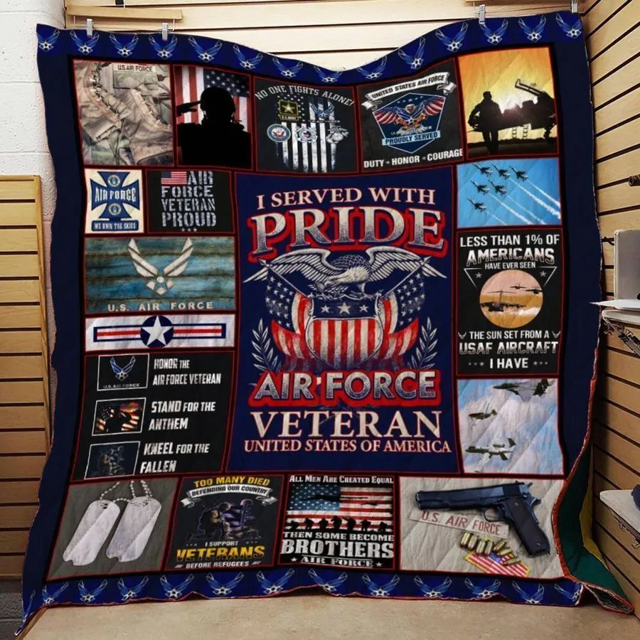 Air Force Veteran Quilt Blanket
