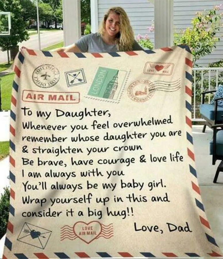 Air Mail Dad To Daughter Message Blanket 3
