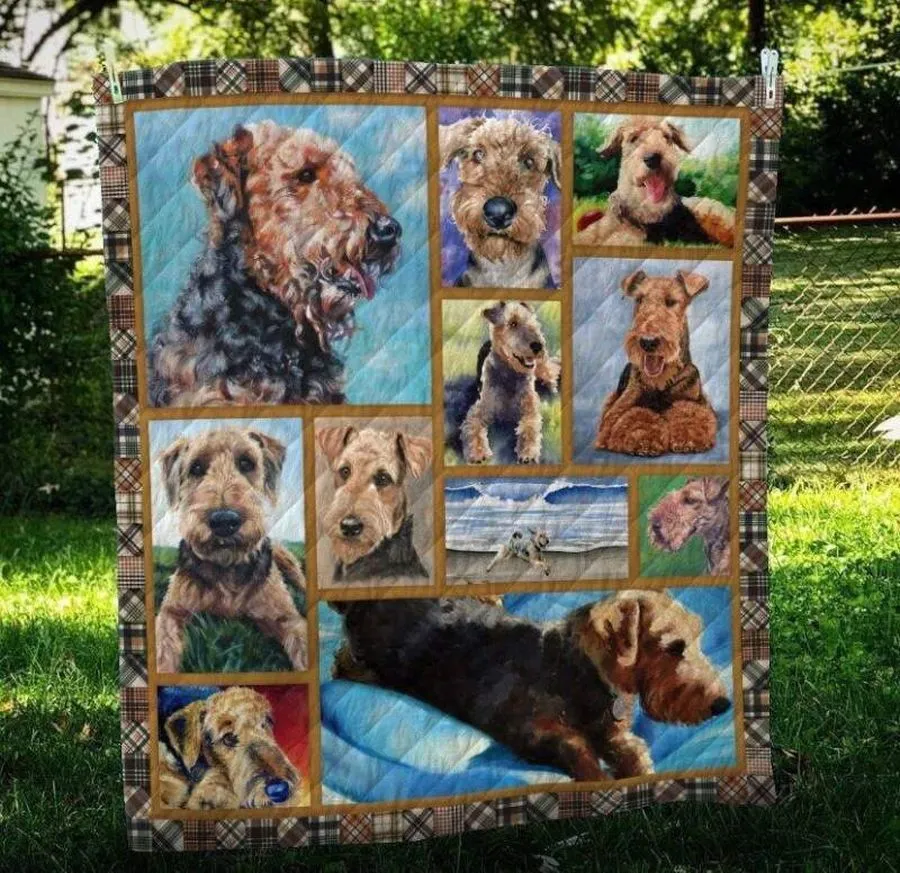 Airedale Terrier Cute 3D Customized Quilt