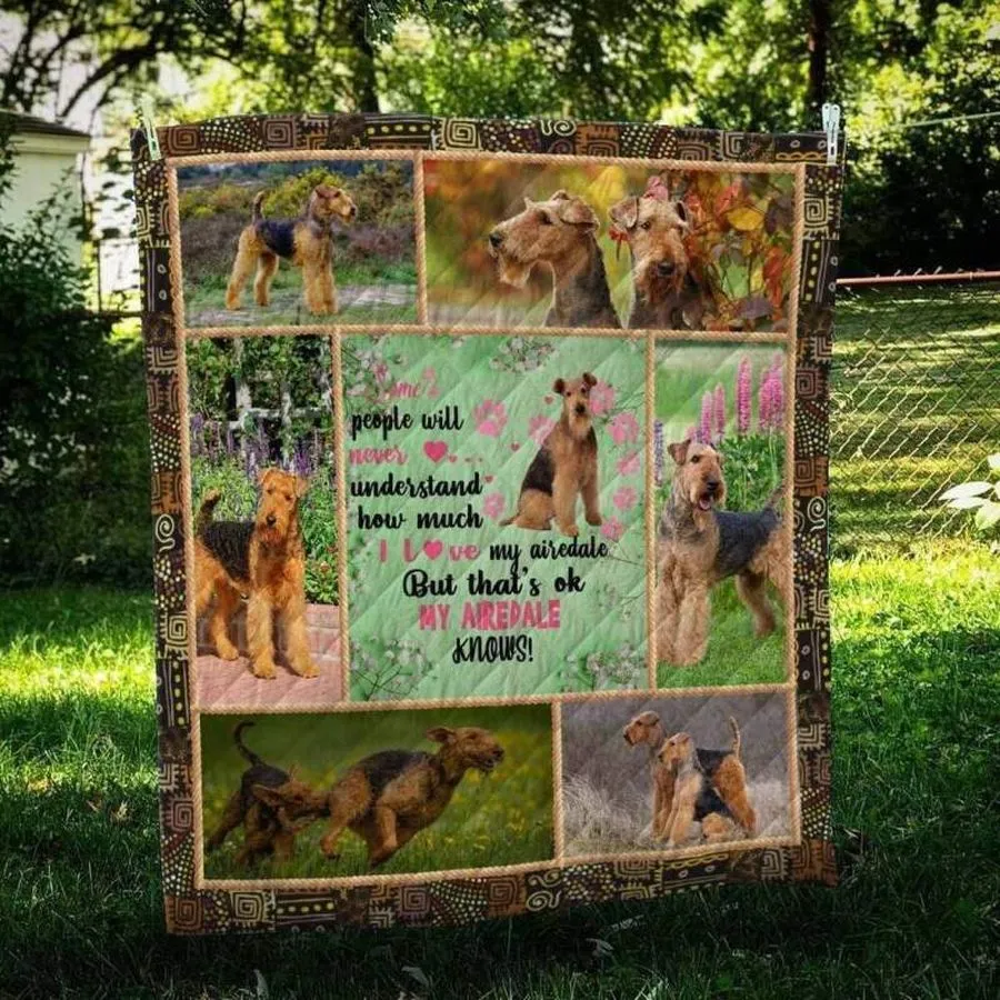 Airedale Terrier Heart Knows 3D Customized Quilt