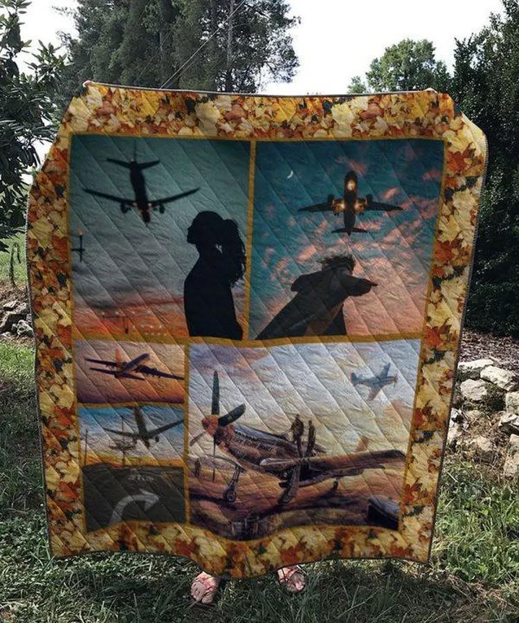 Airplane 3D Customized Quilt Blanket