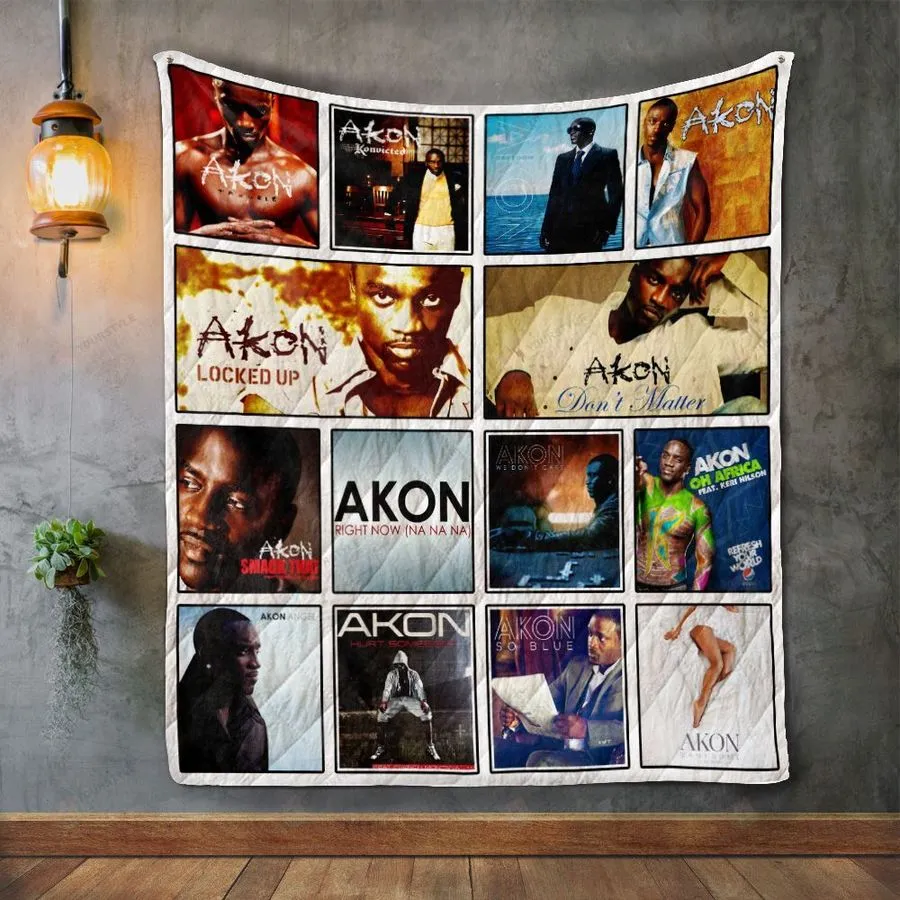 Akon Album Covers Quilt Blanket