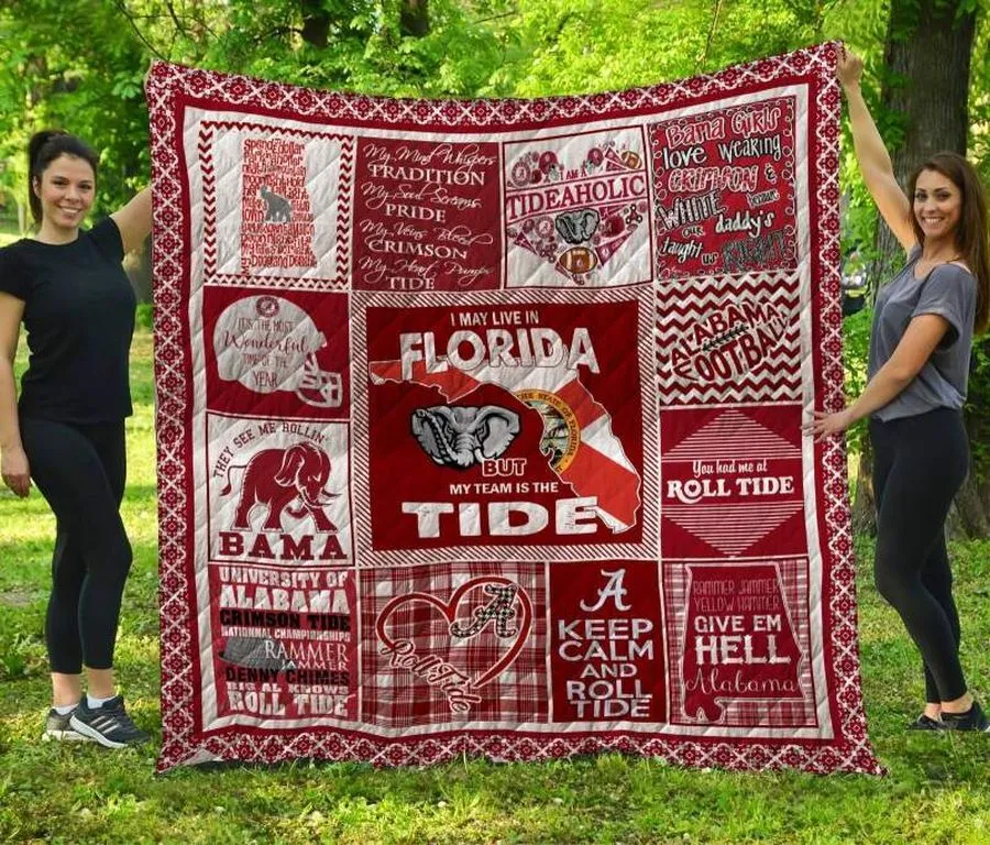 Alabama Crimson Tide Florida 3D Customized Quilt Blanket