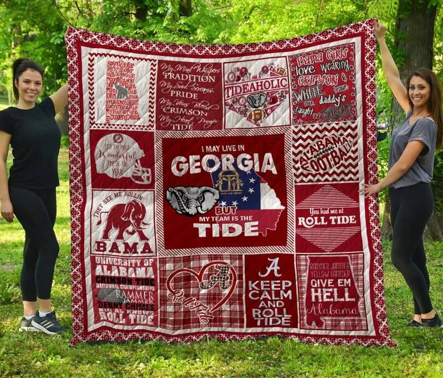 Alabama Crimson Tide Georgia 3D Customized Quilt Blanket