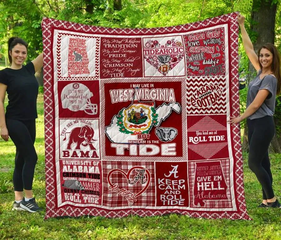 Alabama Crimson Tide West Virginia 3D Customized Quilt Blanket