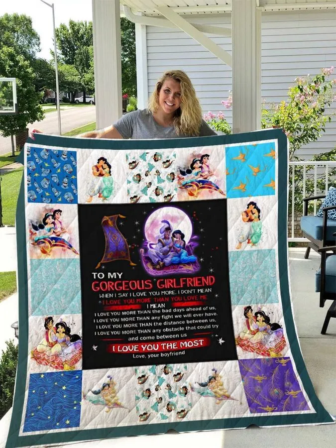 Aladdin And Jasmine 3D Customized Quilt Blanket