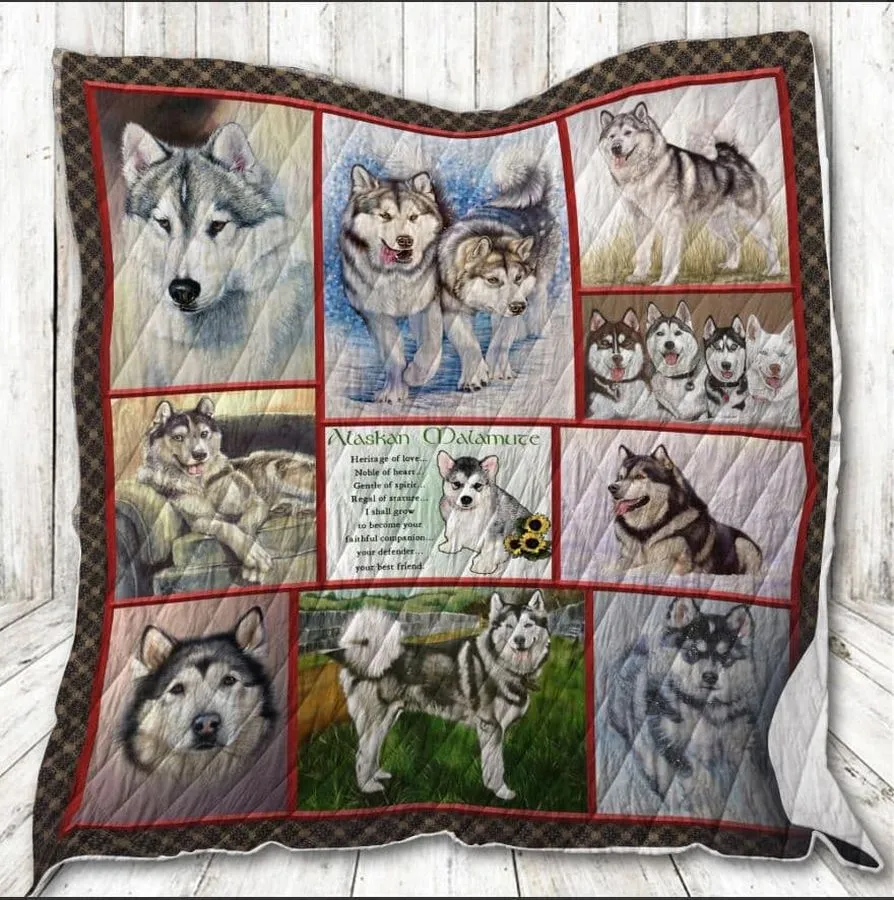Alaskan Malamutei'm Ready 3D Quilt Blanket