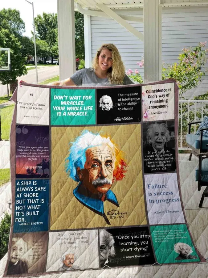 Albert Einstein 3D Quilt Blanket