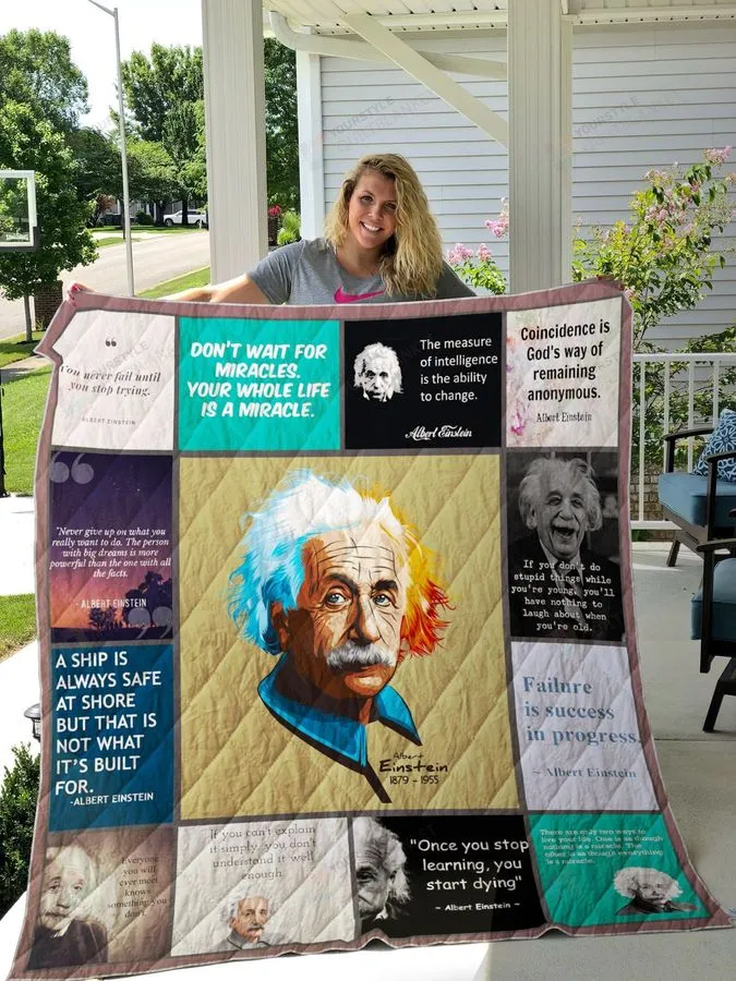 Albert Einstein Quilt Blanket 01