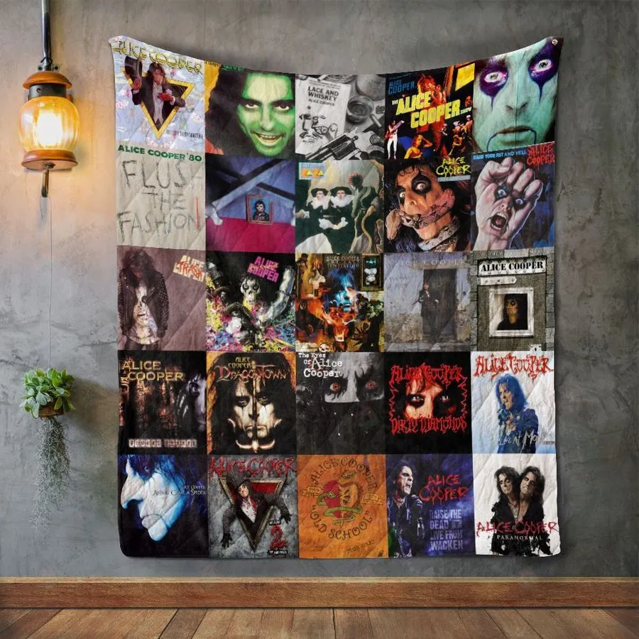 Alice Cooper Album Covers Quilt Blanket