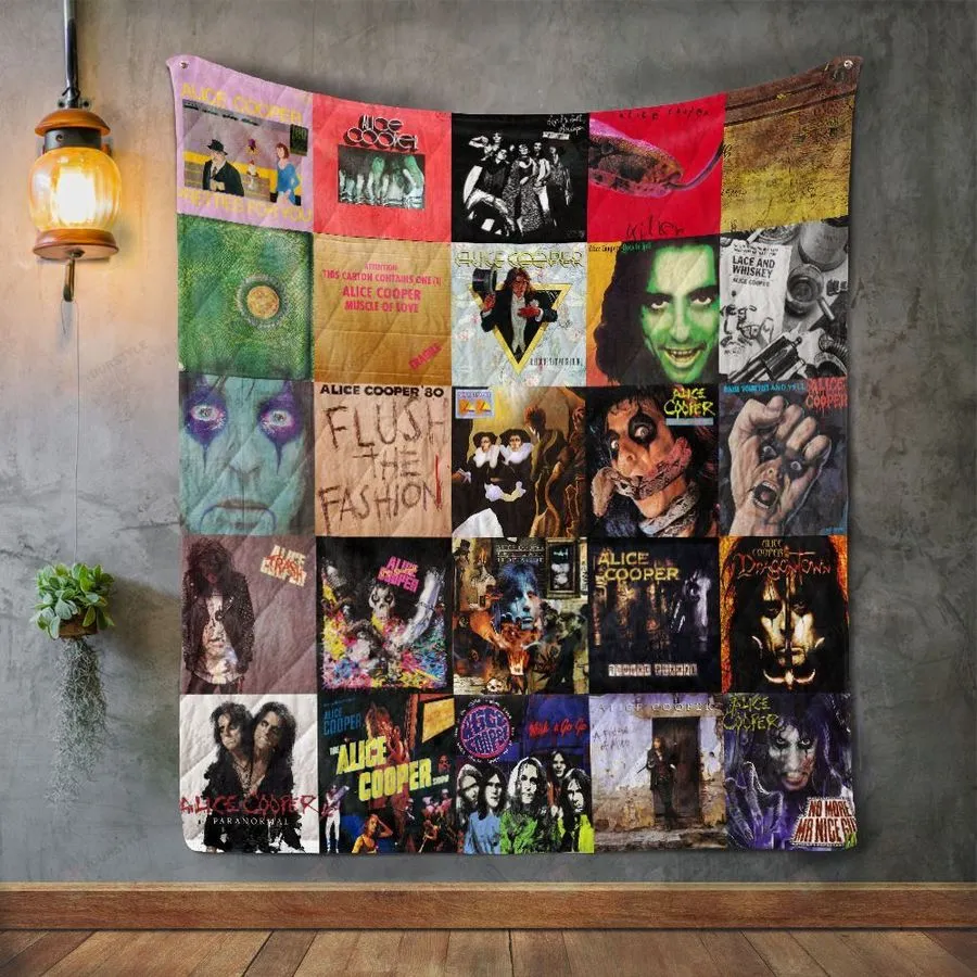Alice Cooper Style 2 Album Covers Quilt Blanket