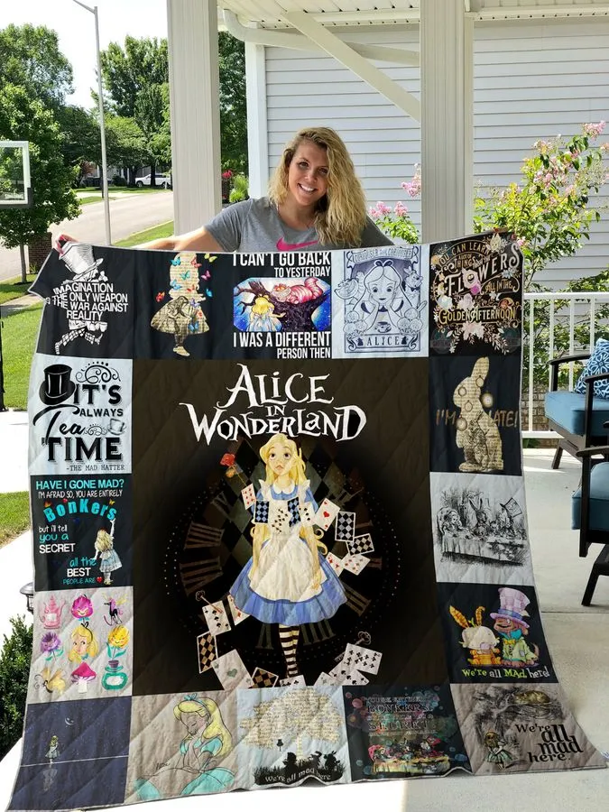Alice In Wonderland T-Shirt Quilt Blanket