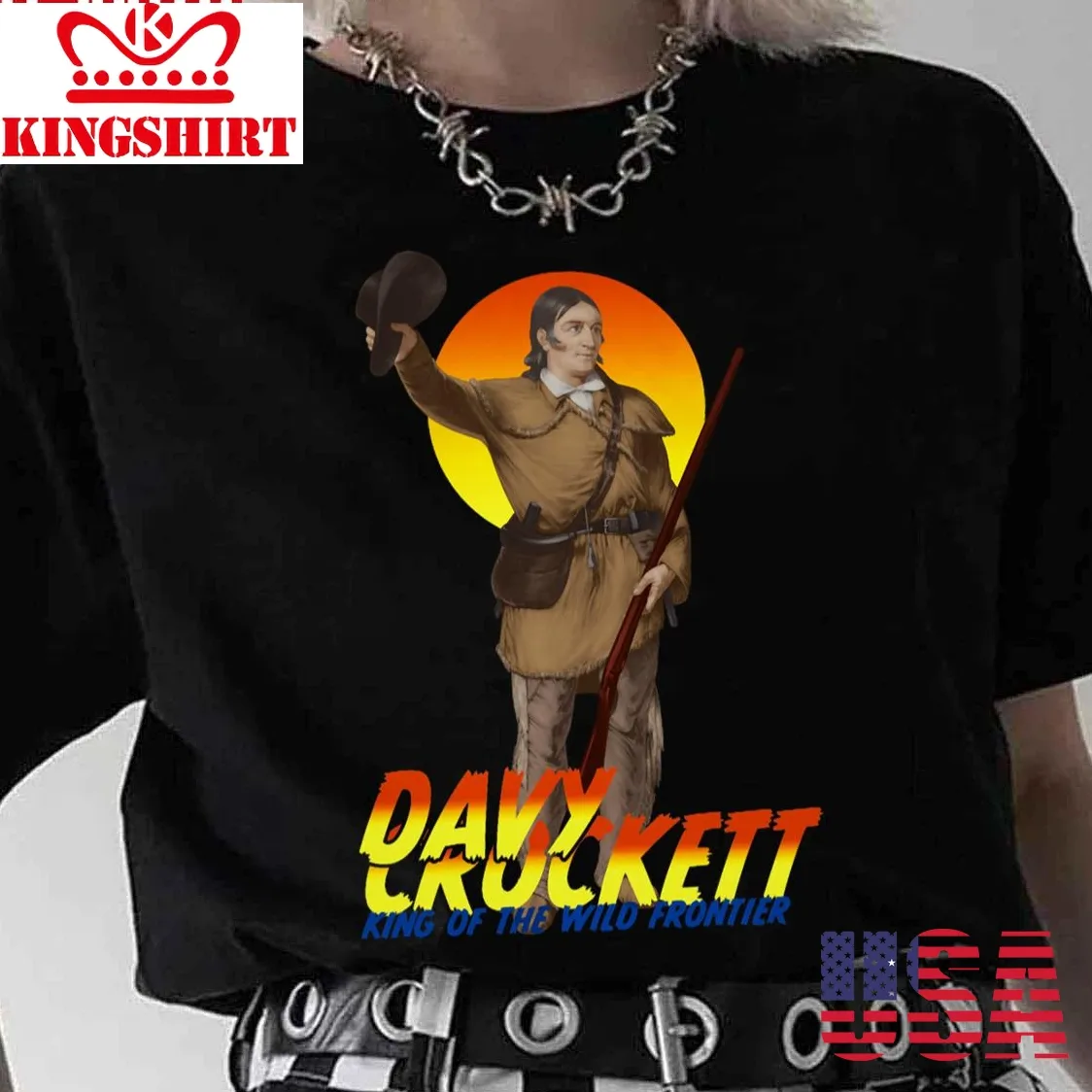 Colonel Davy Crockett Vintage Character Art King Of The Wild Frontier Unisex T Shirt