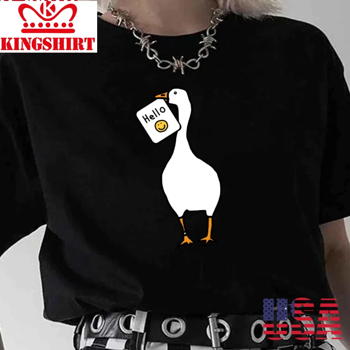 Gaming Goose With Stolen Hello Greeting Unisex T Shirt