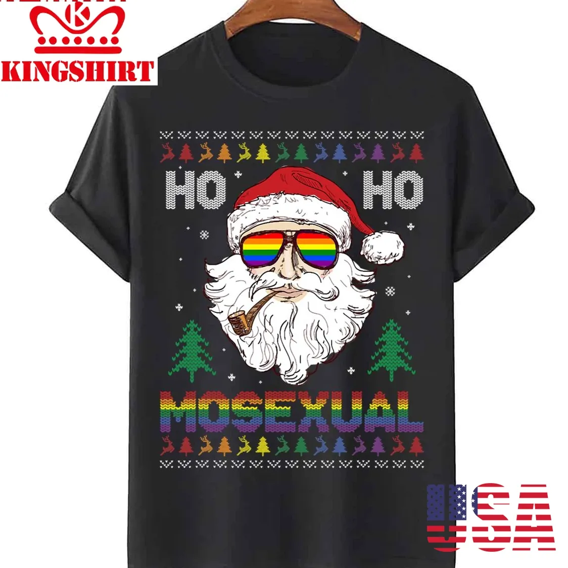 Ho Ho Ho Mosexual Gay Santa Lgbt Pun Unisex T Shirt